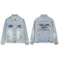 Gallery Dept Letter Embroidery Distressed Denim Jacket