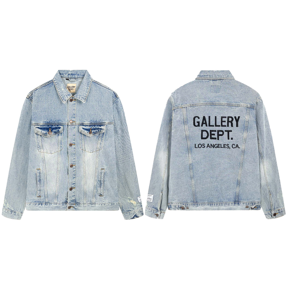 Gallery Dept Letter Embroidery Distressed Denim Jacket